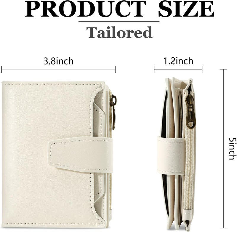 Airkit Small Wallet Women RFID Blocking Soft Leather Bifold Compact Card Holder Wallet for Women with Zipper Coin Pocket 4 ID Window - Image 3